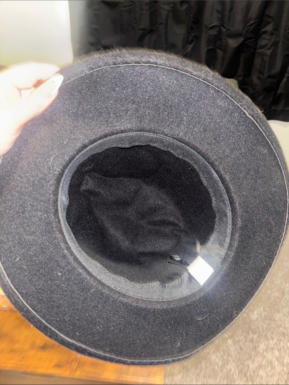 Felt Fedora Hat with Chain Trim - Picture 3 of 3
